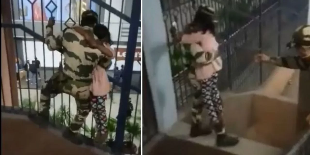 मेट्रो की ग्रिल में फंसी बच्ची को CISF के जवान ने बचाया